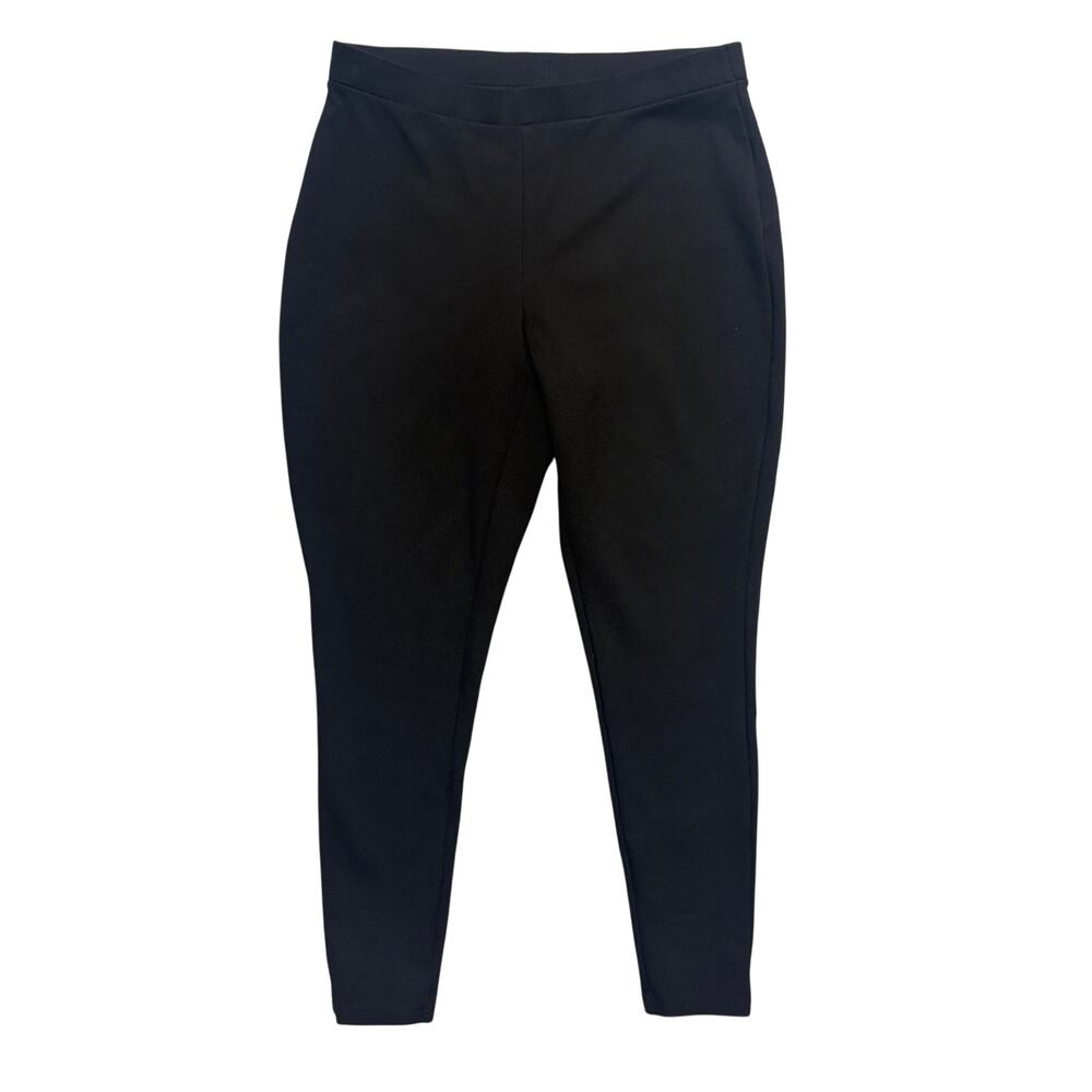 Chico's Ponte Knit Pants Black Pull-On Stretch Slim Ankle Pants Size 1P (8P)